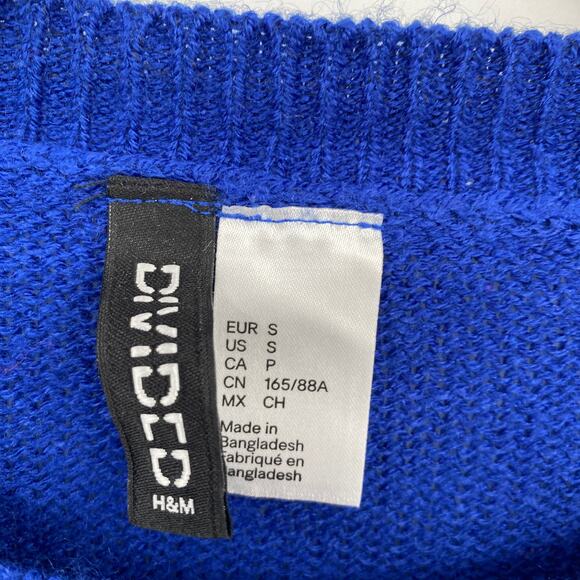 H&M Divided Long Sleeve Crew Neck Knit Pullover Sweater Blue Size Small - Picture 4 of 8